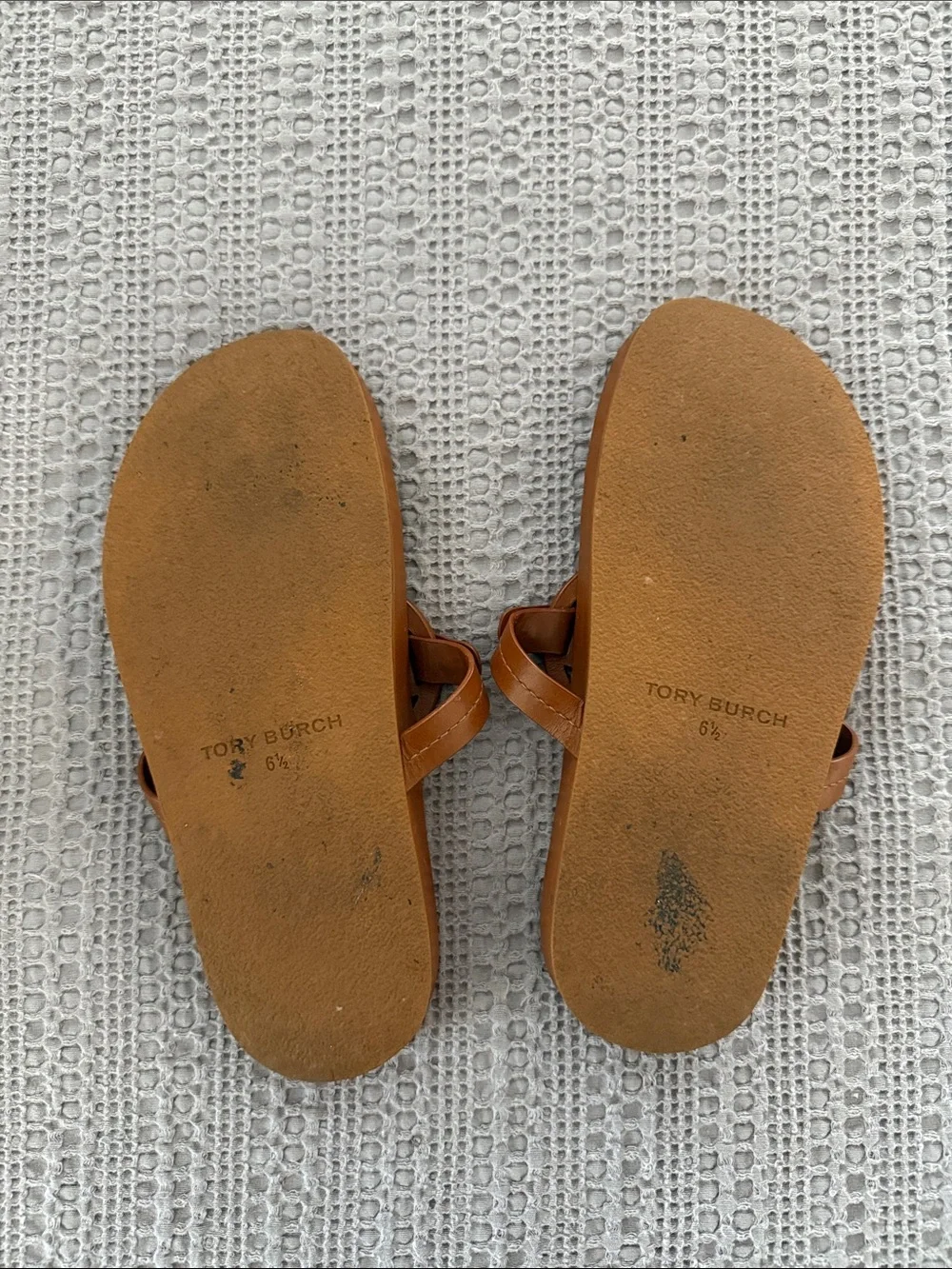 Tory Burch Miller Cloud Thong Sandal - Bourbon Miele Tan Size 6.5
